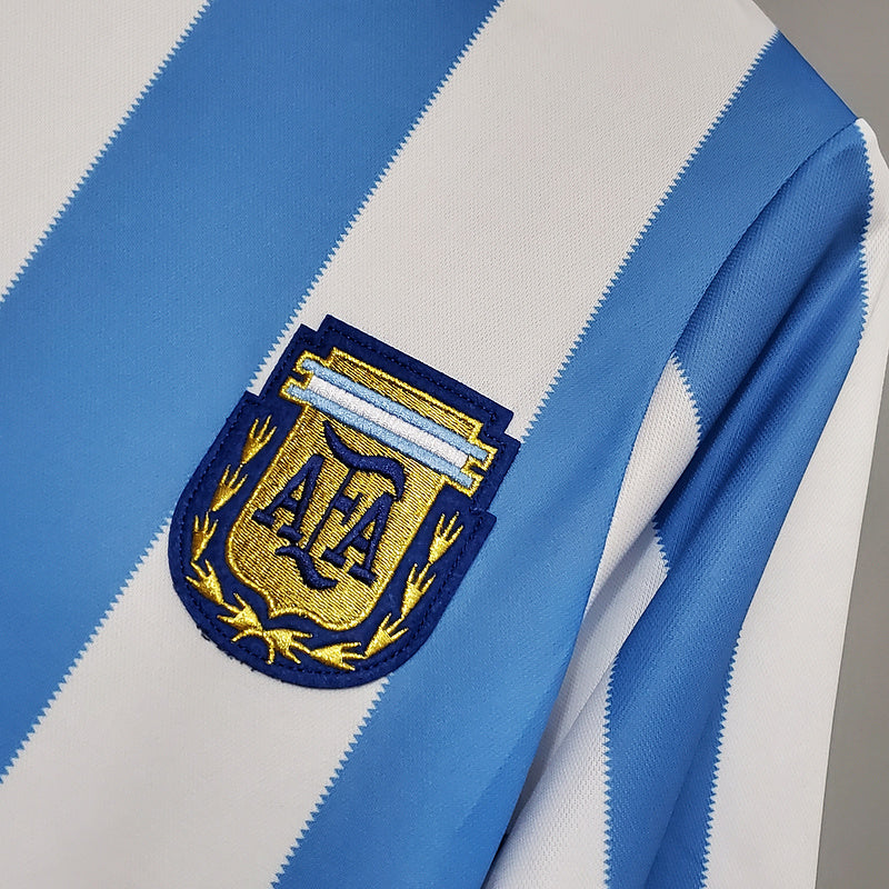 Retro 1986 Argentina Home Men's Jersey 100% Polyester