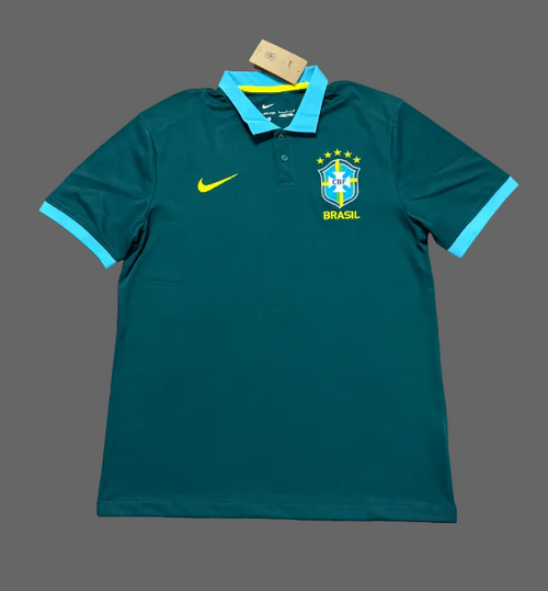 Brazil 2026 Polo Green Soccer Jersey Men's Size S-XXL