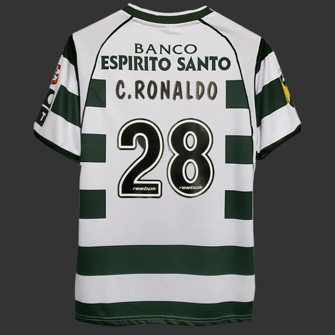 C.Ronaldo 28 Retro Sporting Lisbon Home Jersey 2002/03