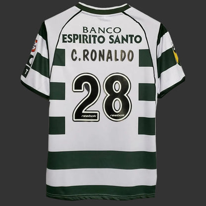 C.Ronaldo 28 Retro Sporting Lisbon Home Jersey 2002/03