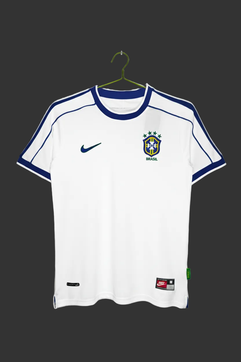 Retro 1998 Brazil White Soccer Jersey