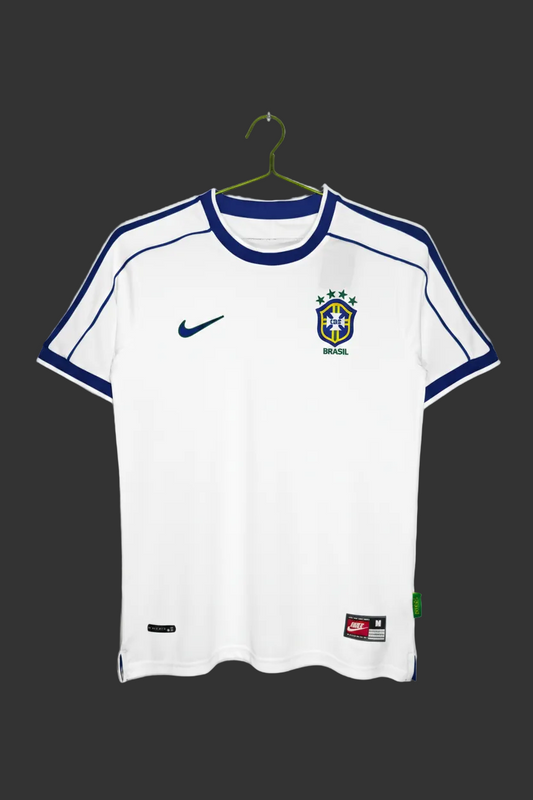 Retro 1998 Brazil White Soccer Jersey
